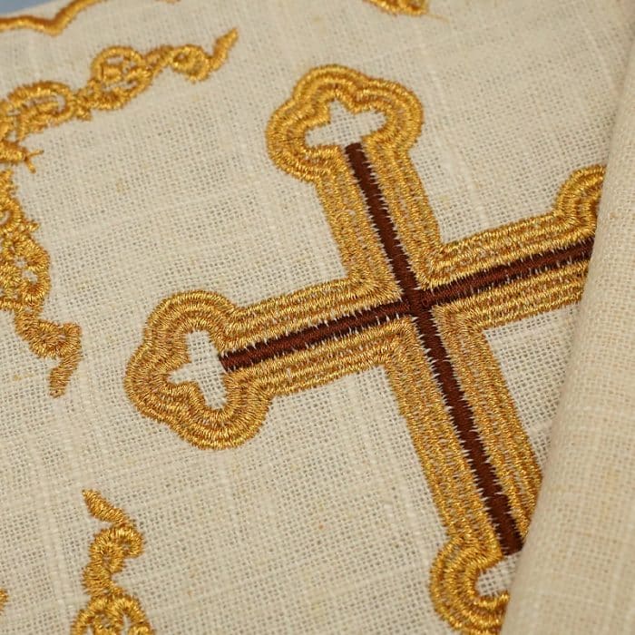 祭台用九折布套装 - 十字架符号 Catholic religious art