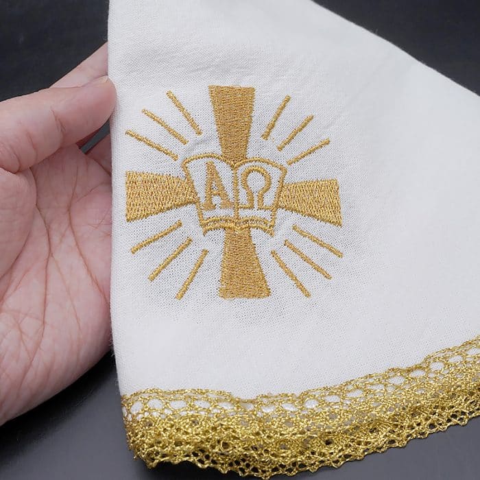 圣体盖-刺绣-A Ω款-直径47.5cm Catholic religious art