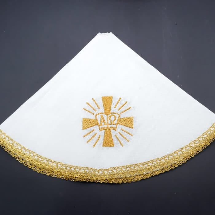 圣体盖-刺绣-A Ω款-直径47.5cm Catholic religious art