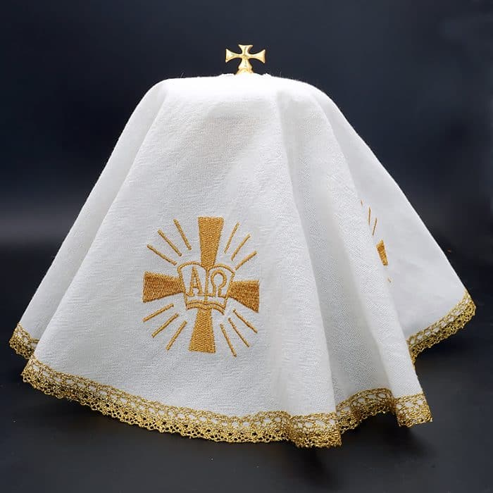 圣体盖-刺绣-A Ω款-直径47.5cm Catholic religious art