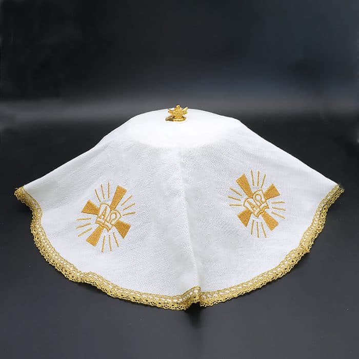 圣体盖-刺绣-A Ω款-直径47.5cm Catholic religious art