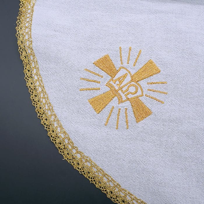 圣体盖-刺绣-A Ω款-直径47.5cm Catholic religious art