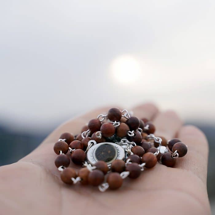 玫瑰念珠-圣三十字架+耶路撒冷三通-链式-紫檀6mm Catholic religious art