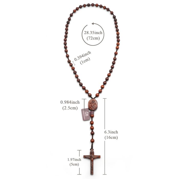 玫瑰念珠-若瑟年-小叶紫檀木-原创款-8/10mm Catholic religious art