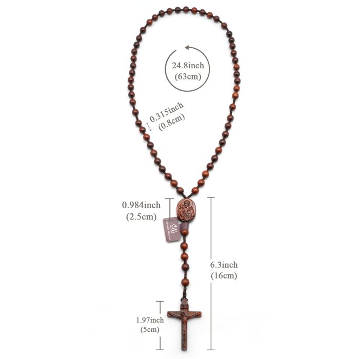 玫瑰念珠-若瑟年-小叶紫檀木-原创款-8/10mm Catholic religious art