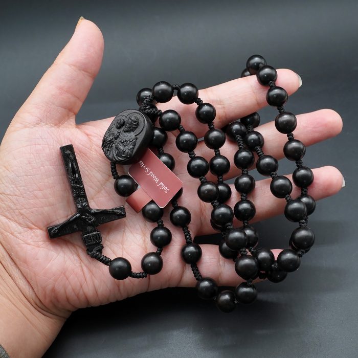 玫瑰念珠-若瑟年-黑檀木-原创款-8/10mm Catholic religious art