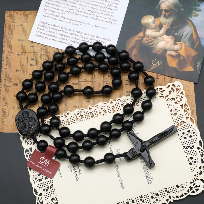 玫瑰念珠-若瑟年-黑檀木-原创款-8/10mm Catholic religious art