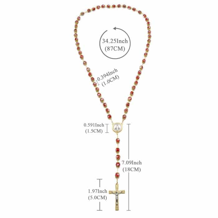 玫瑰念珠-白色琉璃内花金色配件原创-10mm珠 Catholic religious art