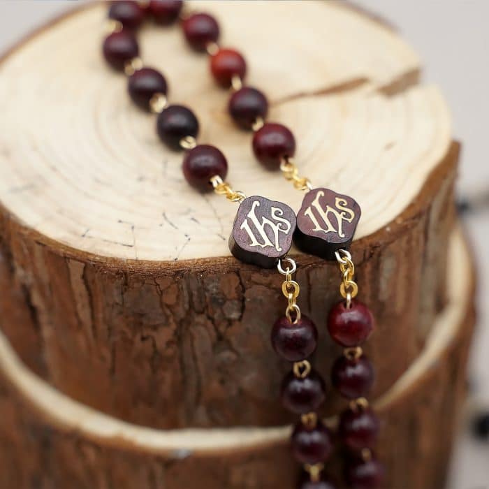 玫瑰念珠-JHS-紫檀木-8mm-JHS链条式 Catholic religious art