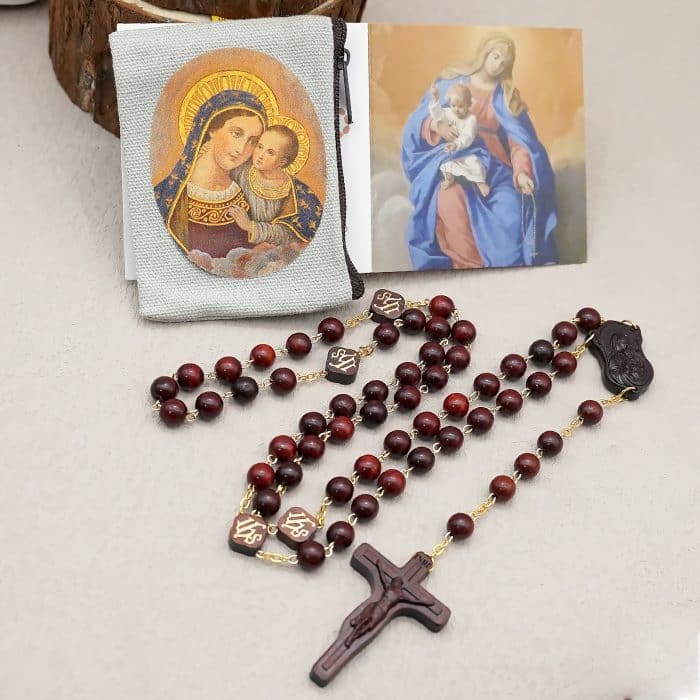 玫瑰念珠-JHS-紫檀木-8mm-JHS链条式 Catholic religious art