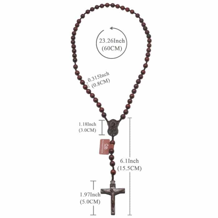 玫瑰念珠-圣母子-紫檀木-8mm-绳编 Catholic religious art