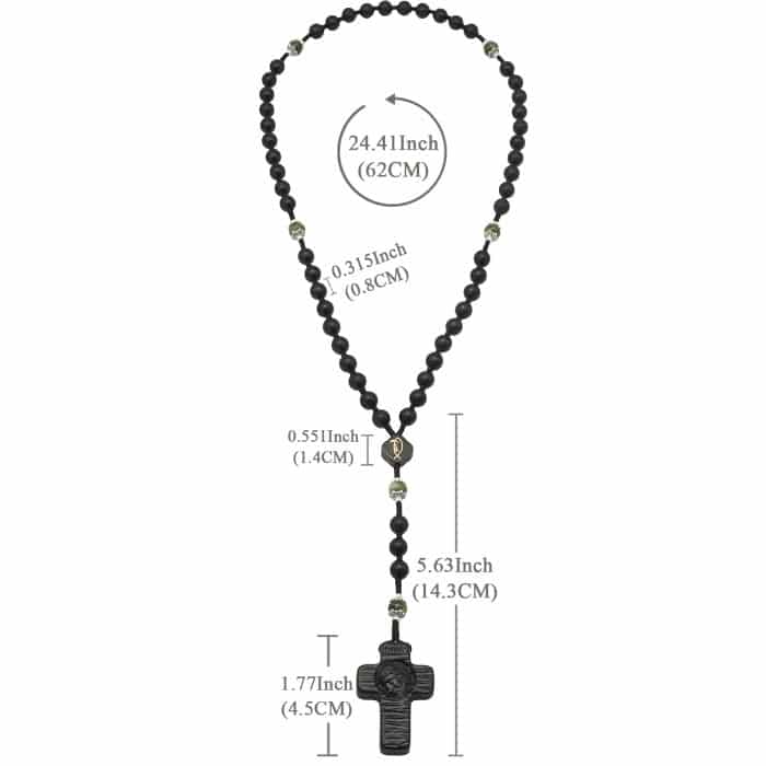 玫瑰念珠-圣母子-黑檀木-8mm-绳编 Catholic religious art