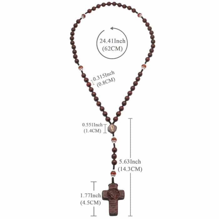 玫瑰念珠-圣母子-紫檀木-8mm-绳编 Catholic religious art