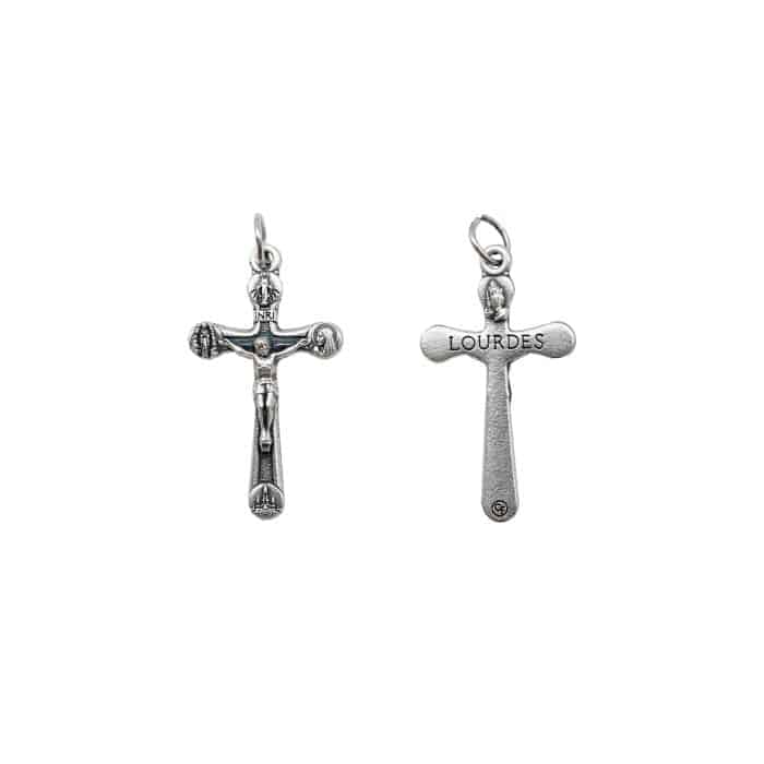 DIY十字架-露德圣母-锌合金-3x1.9cm Catholic religious art