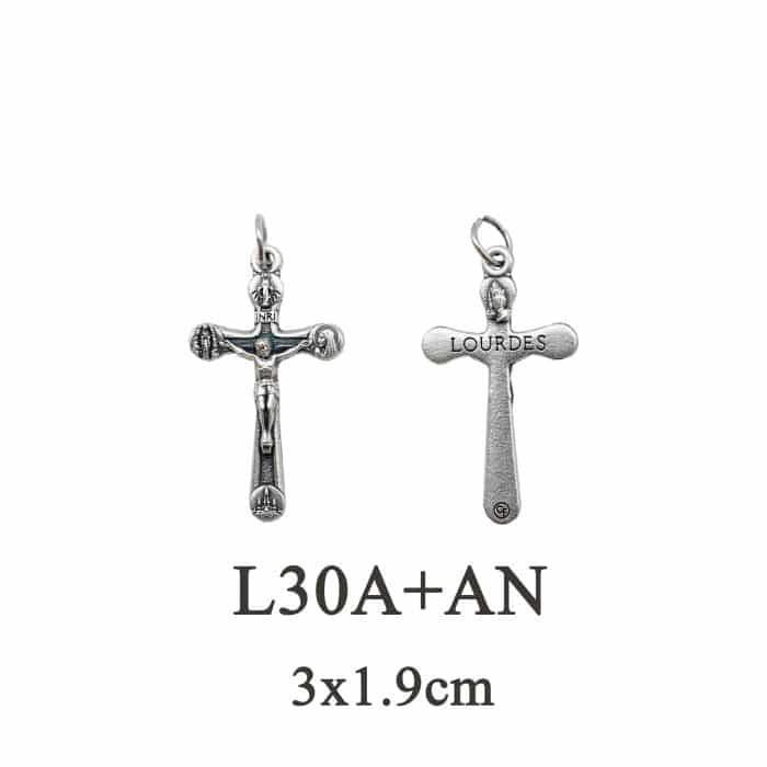 DIY十字架-露德圣母-锌合金-3x1.9cm Catholic religious art