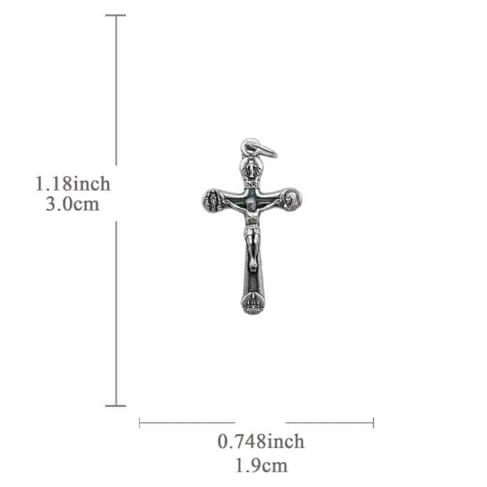 DIY十字架-露德圣母-锌合金-3x1.9cm Catholic religious art