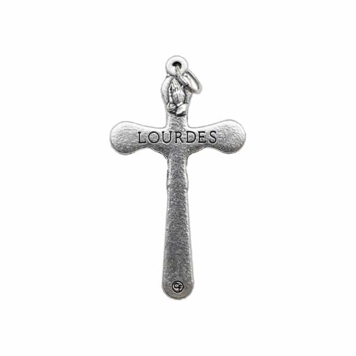 DIY十字架-露德圣母-锌合金-4x2.4cm Catholic religious art