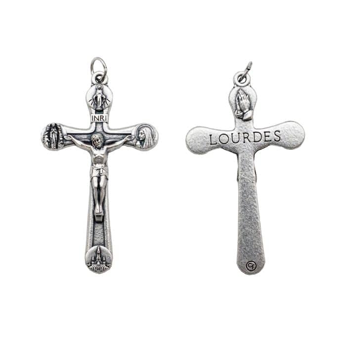DIY十字架-露德圣母-锌合金-5x3.1cm Catholic religious art
