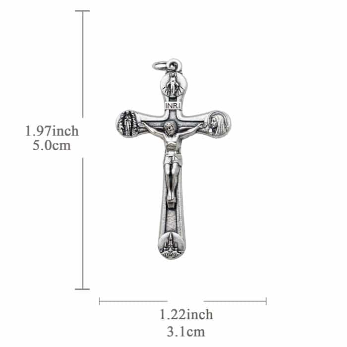 DIY十字架-露德圣母-锌合金-5x3.1cm Catholic religious art