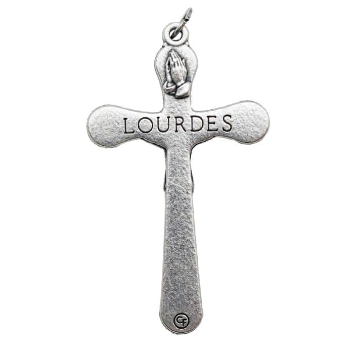 DIY十字架-露德圣母-锌合金-5x3.1cm Catholic religious art