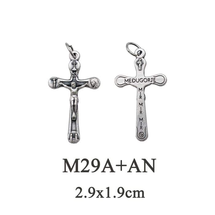 DIY十字架-默主哥耶和平-锌合金-2.9x1.9cm Catholic religious art