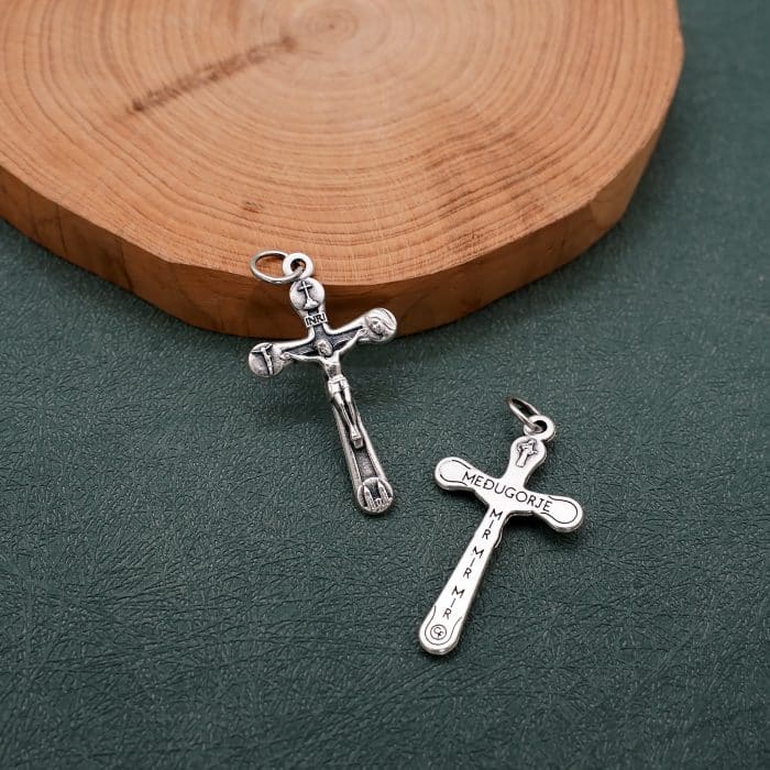 DIY十字架-法蒂玛圣母-锌合金-2.9x1.9cm Catholic religious art