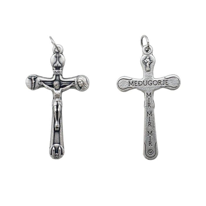 DIY十字架-法蒂玛圣母-锌合金-4x2.4cm Catholic religious art