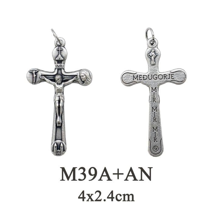 DIY十字架-默主哥耶和平-锌合金-3.9x2.4cm Catholic religious art