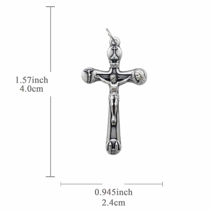 DIY十字架-默主哥耶和平-锌合金-3.9x2.4cm Catholic religious art