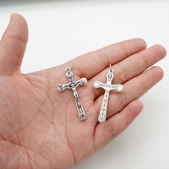 DIY十字架-法蒂玛圣母-锌合金-4x2.4cm Catholic religious art