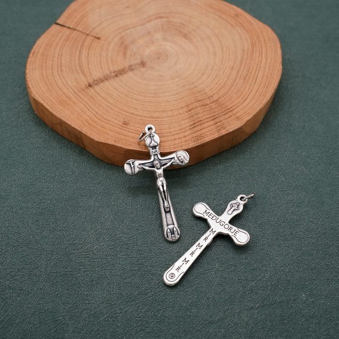 DIY十字架-法蒂玛圣母-锌合金-4x2.4cm Catholic religious art