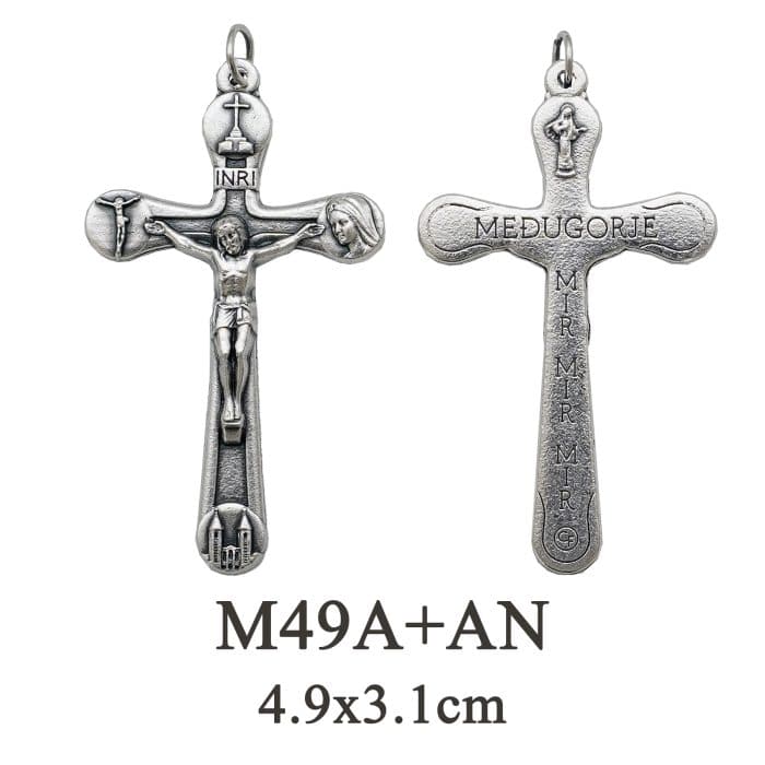 DIY十字架-默主哥耶和平-锌合金-4.9x3.1cm Catholic religious art