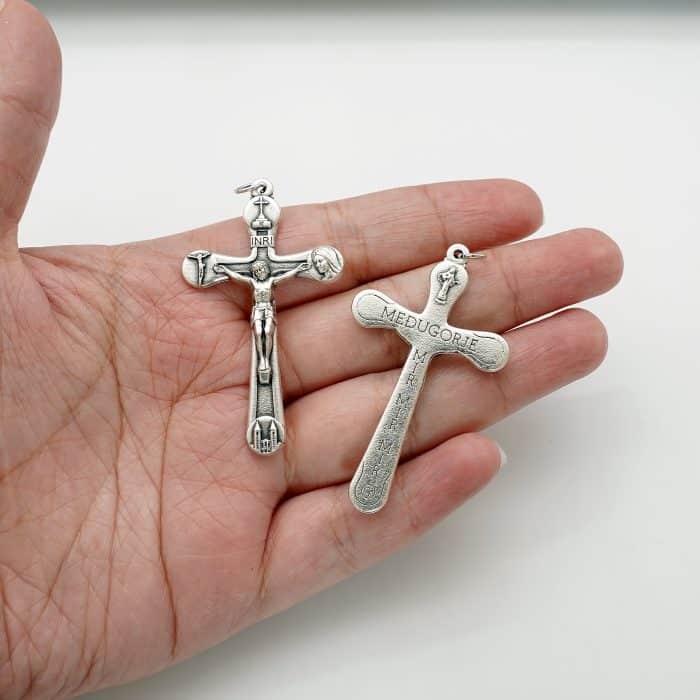 DIY十字架-默主哥耶和平-锌合金-4.9x3.1cm Catholic religious art