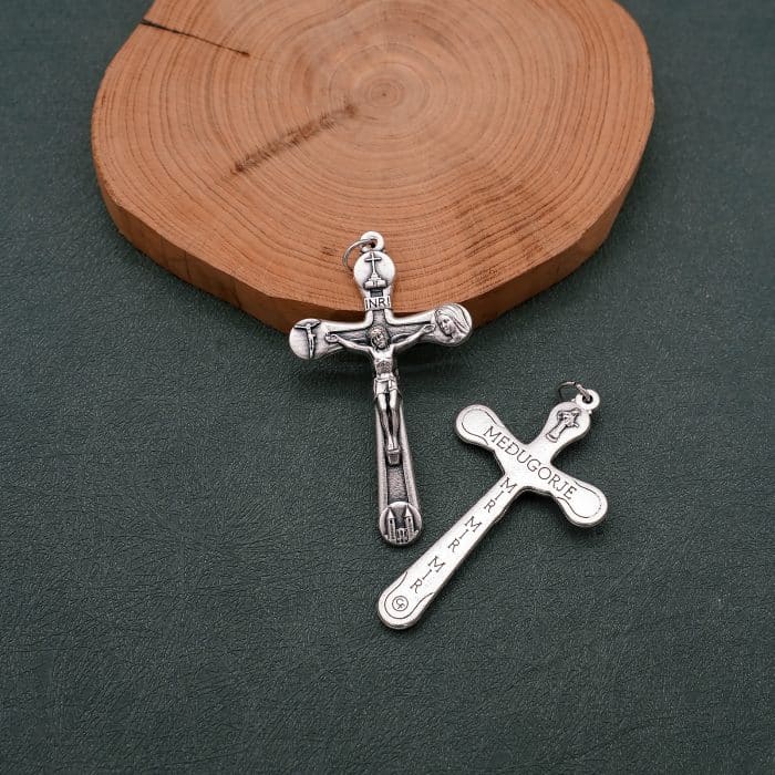 DIY十字架-法蒂玛圣母-锌合金-4.9x3.1cm Catholic religious art