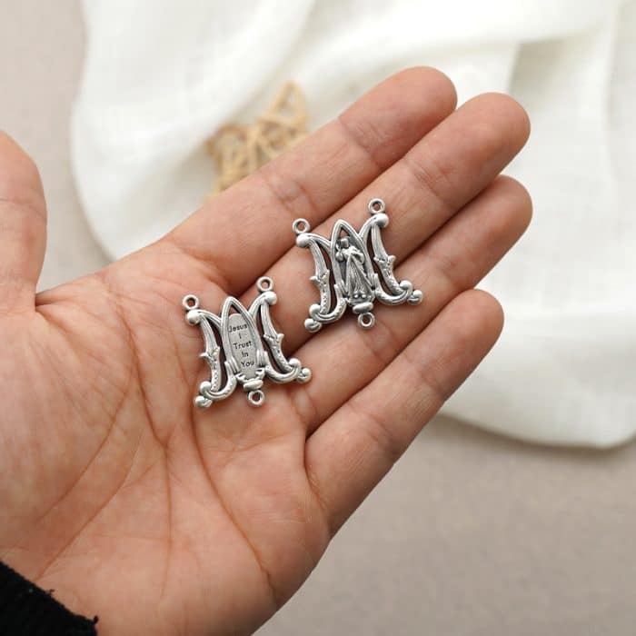 DIY三通-上主慈悲-蝴蝶外形-锌合金-2.6cm Catholic religious art