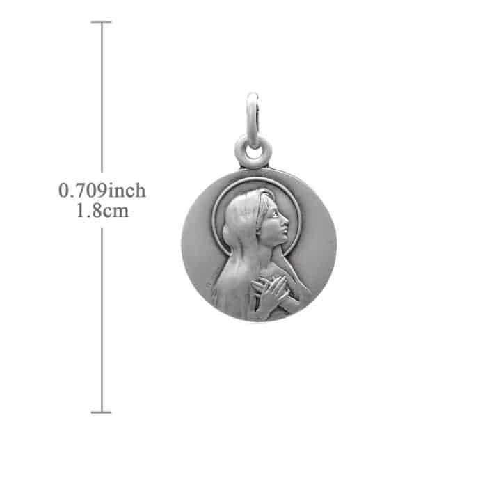 法国银圣牌-925银-纯洁圣母-18mm-送钛钢链 Catholic religious art