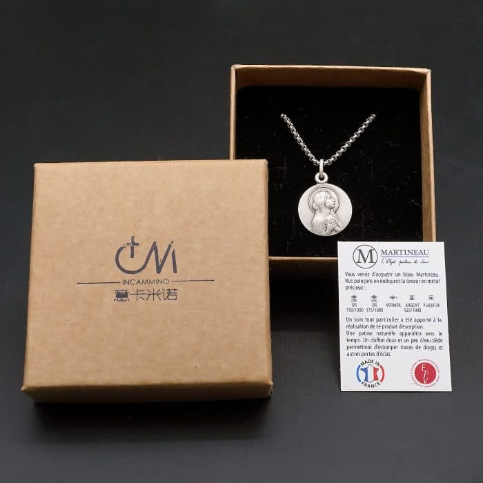 法国银圣牌-925银-纯洁圣母-18mm-送钛钢链 Catholic religious art