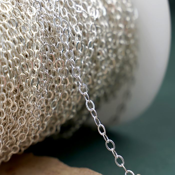 银色O字链 铜镀银 2.5x3mm Catholic religious art