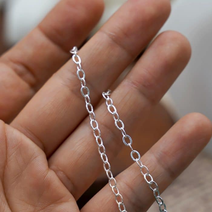 银色O字链 铜镀银 2.5x3mm Catholic religious art