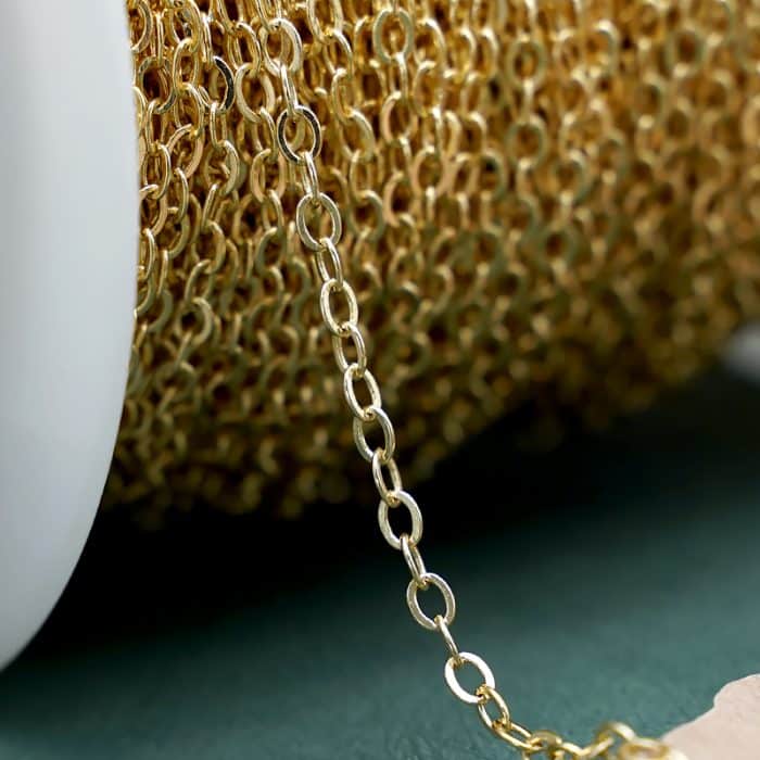 金色O字链 铜金色 3x4.2mm Catholic religious art