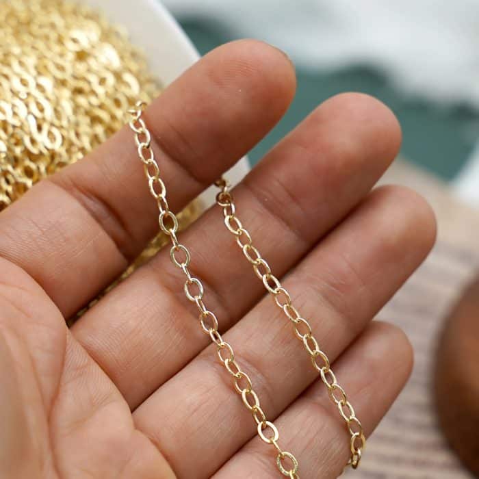 金色O字链 铜金色 3x4.2mm Catholic religious art