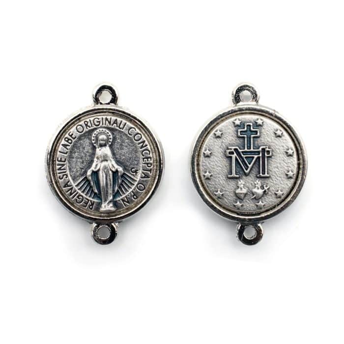 DIY双通-圣母显灵圣牌-锌合金-1.6cm Catholic religious art