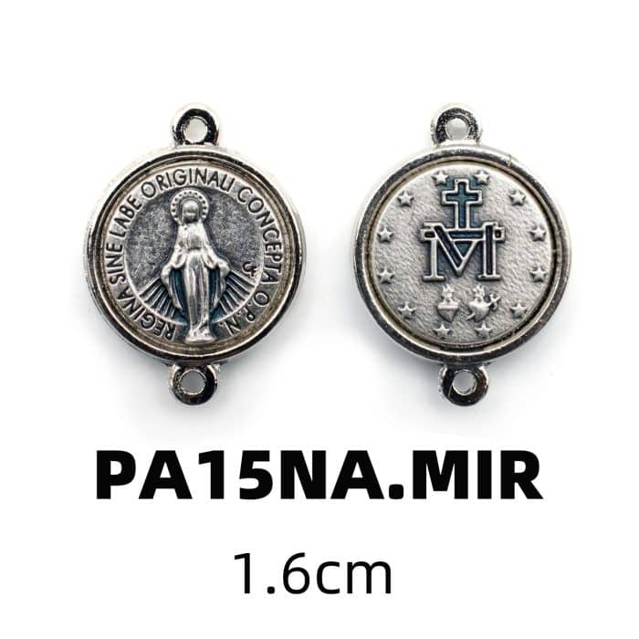 DIY双通-圣母显灵圣牌-锌合金-1.6cm Catholic religious art