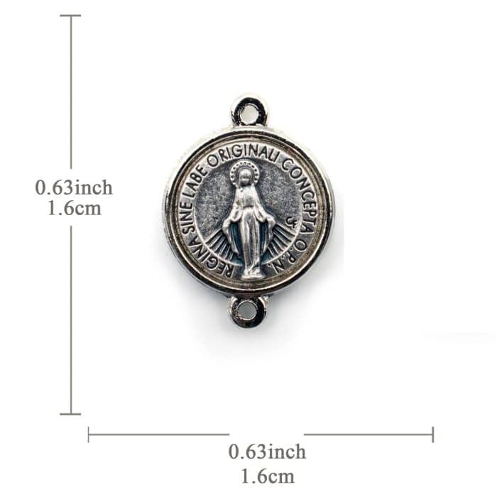 DIY双通-圣母显灵圣牌-锌合金-1.6cm Catholic religious art