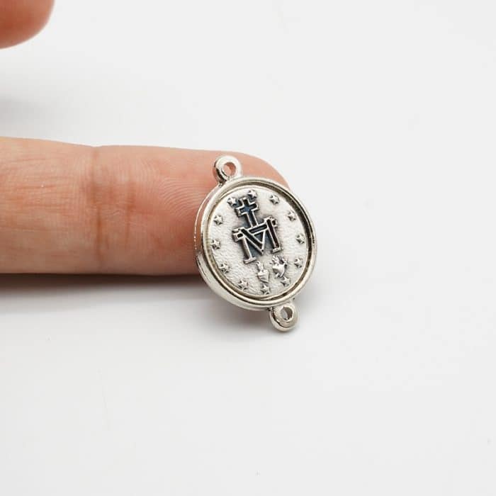 DIY双通-圣母显灵圣牌-锌合金-1.6cm Catholic religious art