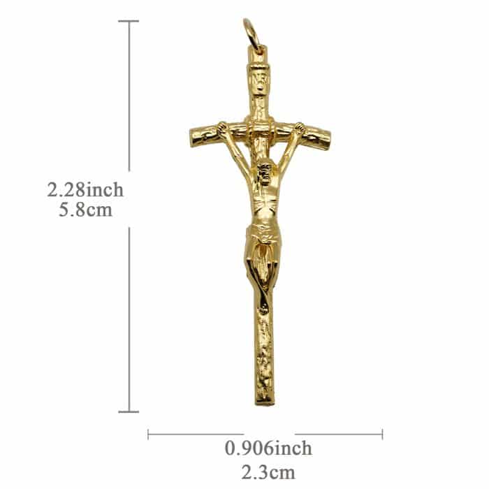 DIY十字架-权杖-锌合金-全部金色-5.8cm Catholic religious art