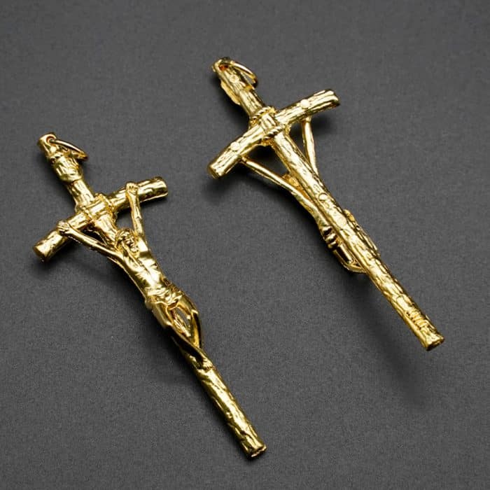 DIY十字架-权杖-锌合金-全部金色-5.8cm Catholic religious art