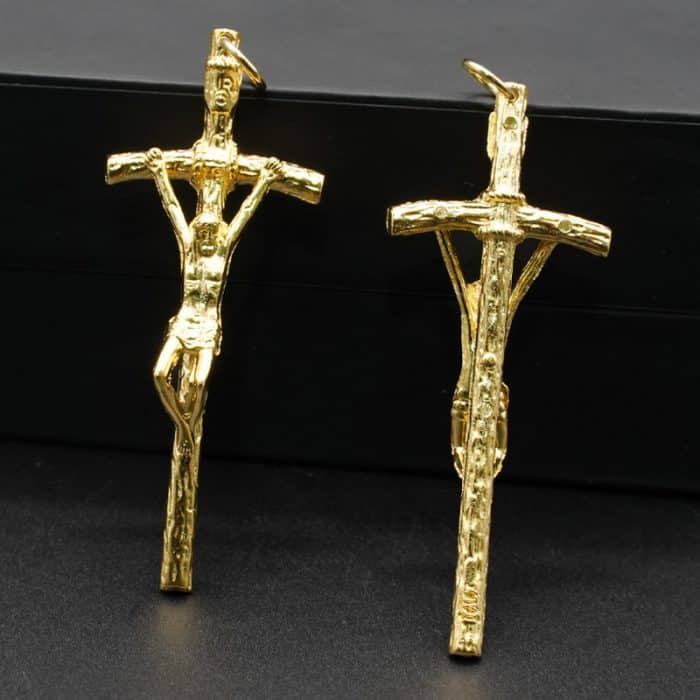 DIY十字架-权杖-锌合金-全部金色-5.8cm Catholic religious art