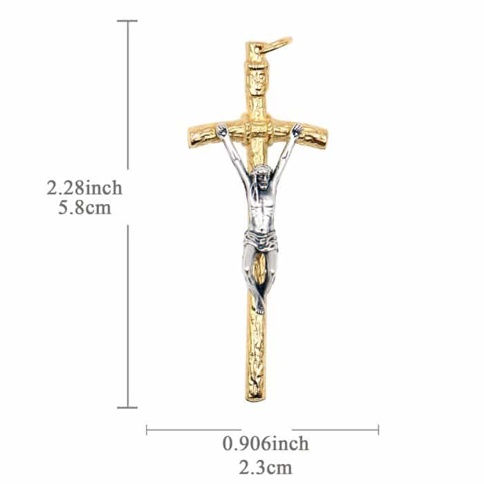 DIY十字架-教宗权杖-锌合金-双色-耶稣银色5.8cm Catholic religious art