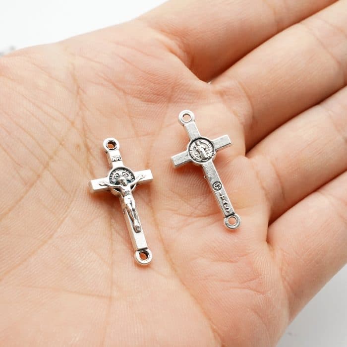 DIY双通-本笃-锌合金-2cm Catholic religious art